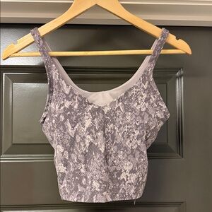 lululemon athletica Gray Patterned Crop Top